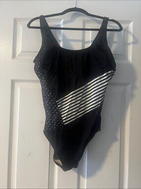 Christina Black and White One-Piece Swimsuit